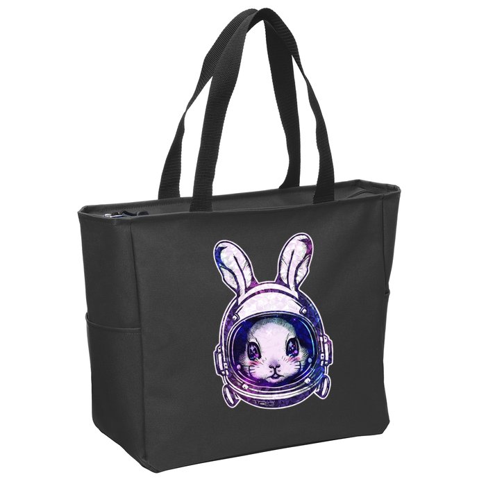 Cute Space Astronaut Bunny Rabbit Zip Tote Bag