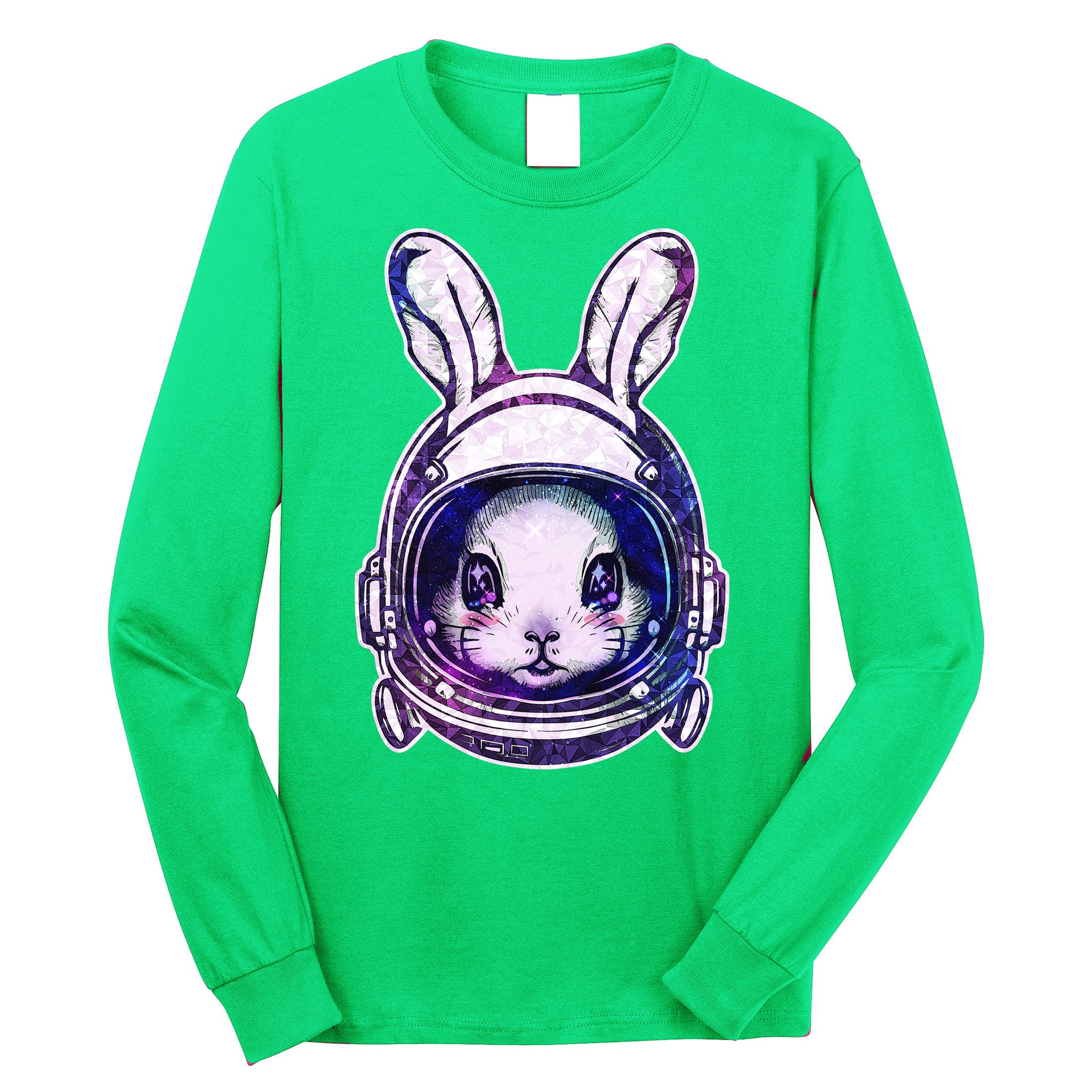 Cute Space Astronaut Bunny Rabbit Long Sleeve Shirt