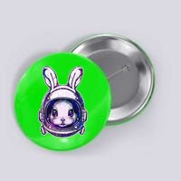 Cute Space Astronaut Bunny Rabbit Button