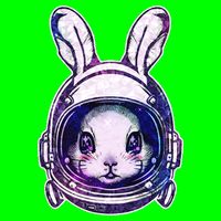 Cute Space Astronaut Bunny Rabbit Button