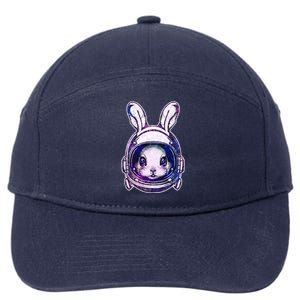 Cute Space Astronaut Bunny Rabbit 7-Panel Snapback Hat