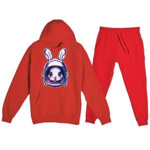 Cute Space Astronaut Bunny Rabbit Premium Hooded Sweatsuit Set