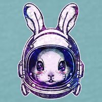Cute Space Astronaut Bunny Rabbit Sueded Cloud Jersey T-Shirt