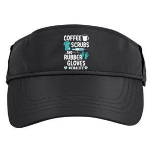 Coffee Scrubs And Rubber Gloves Cna Life Nursing Assistant Gift Adult Drive Performance Visor