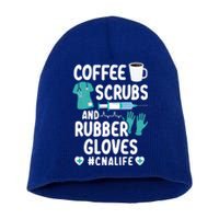 Coffee Scrubs And Rubber Gloves Cna Life Nursing Assistant Gift Short Acrylic Beanie