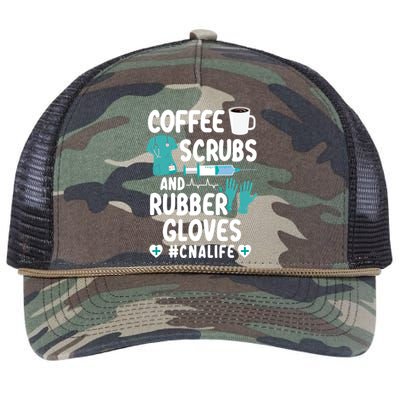 Coffee Scrubs And Rubber Gloves Cna Life Nursing Assistant Gift Retro Rope Trucker Hat Cap