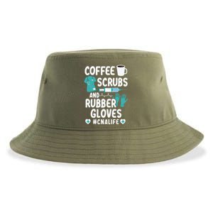 Coffee Scrubs And Rubber Gloves Cna Life Nursing Assistant Gift Sustainable Bucket Hat