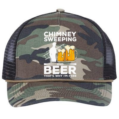 Chimney Sweeping And Beer That's Why I'm Here Sweeper Retro Rope Trucker Hat Cap