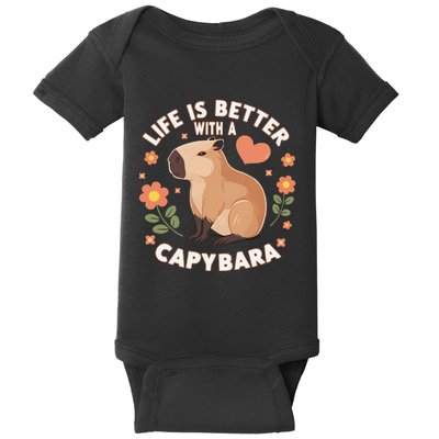 Capybara Stuffed Animal Capybara Cute For Baby Bodysuit