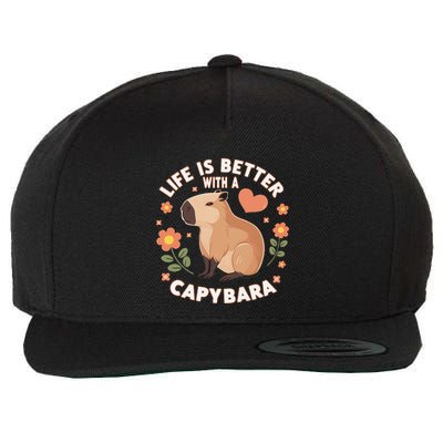 Capybara Stuffed Animal Capybara Cute For Wool Snapback Cap
