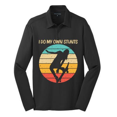 Cute Skateboarding Art For Skateboard Skateboarder Silk Touch Performance Long Sleeve Polo