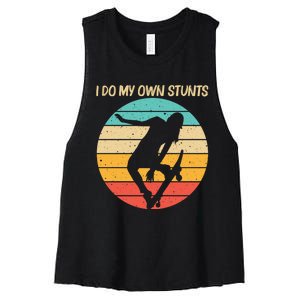 Cute Skateboarding Art For Skateboard Skateboarder Women's Racerback Cropped Tank