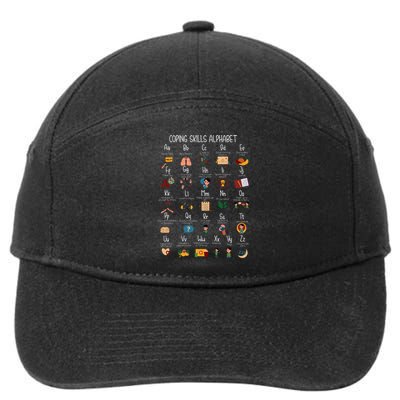 Coping Skills Alphabet Mental Health Awareness Counselor 7-Panel Snapback Hat