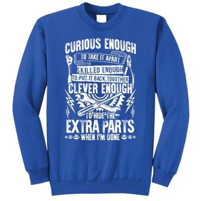 Curious Skilled And Clever Gift Funny Car Auto Truck Mechanic Meaningful Gift Sweatshirt