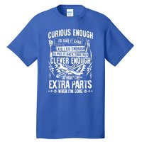 Curious Skilled And Clever Gift Funny Car Auto Truck Mechanic Meaningful Gift Tall T-Shirt