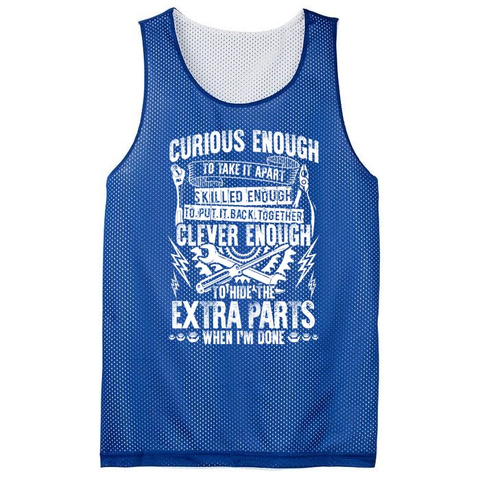 Curious Skilled And Clever Gift Funny Car Auto Truck Mechanic Meaningful Gift Mesh Reversible Basketball Jersey Tank