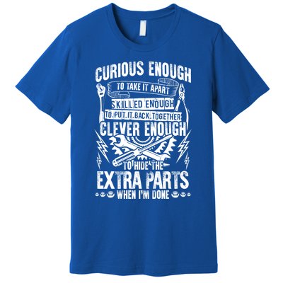 Curious Skilled And Clever Gift Funny Car Auto Truck Mechanic Meaningful Gift Premium T-Shirt