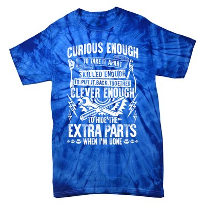 Curious Skilled And Clever Gift Funny Car Auto Truck Mechanic Meaningful Gift Tie-Dye T-Shirt