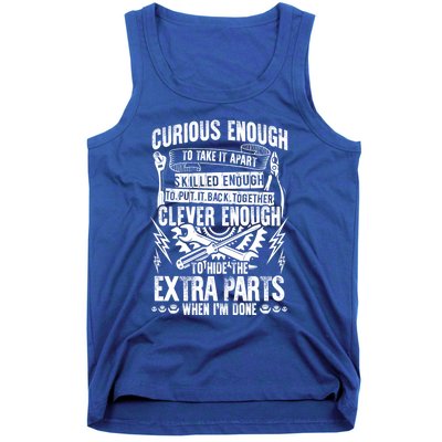 Curious Skilled And Clever Gift Funny Car Auto Truck Mechanic Meaningful Gift Tank Top