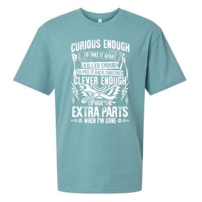 Curious Skilled And Clever Gift Funny Car Auto Truck Mechanic Meaningful Gift Sueded Cloud Jersey T-Shirt