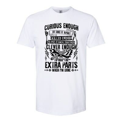 Curious Skilled And Clever Gift Funny Car Auto Truck Mechanic Meaningful Gift Softstyle CVC T-Shirt