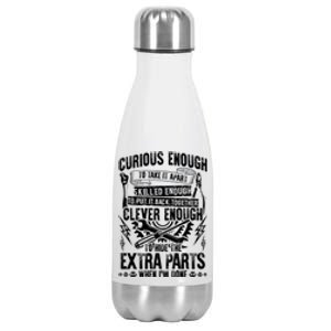 Curious Skilled And Clever Gift Funny Car Auto Truck Mechanic Meaningful Gift Stainless Steel Insulated Water Bottle