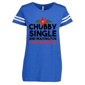 Chubby Single And Waiting For Kris Kringle Christmas Enza Ladies Jersey Football T-Shirt