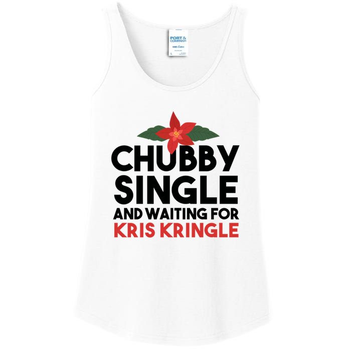 Chubby Single And Waiting For Kris Kringle Christmas Ladies Essential Tank