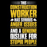 Construction Site Anger Issues Construction Worker Gift Drawstring Bag