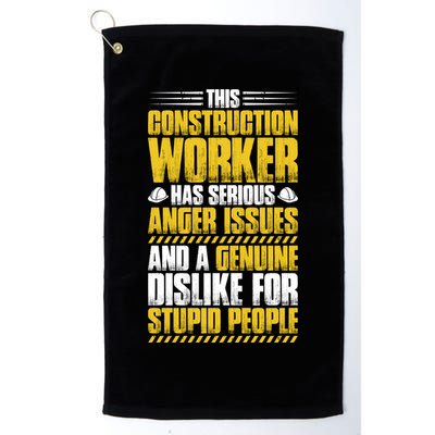 Construction Site Anger Issues Construction Worker Gift Golf Towel