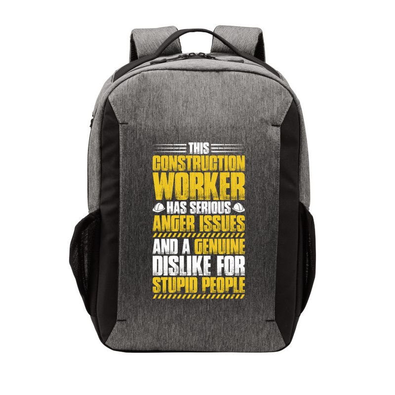Construction Site Anger Issues Construction Worker Gift Vector Backpack