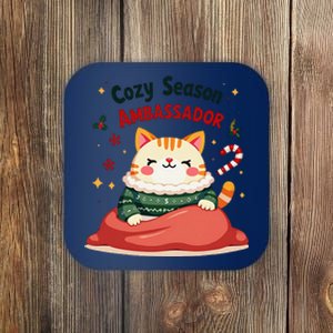 Cozy Season Ambassador Meowy Catmas Cat Women Coaster