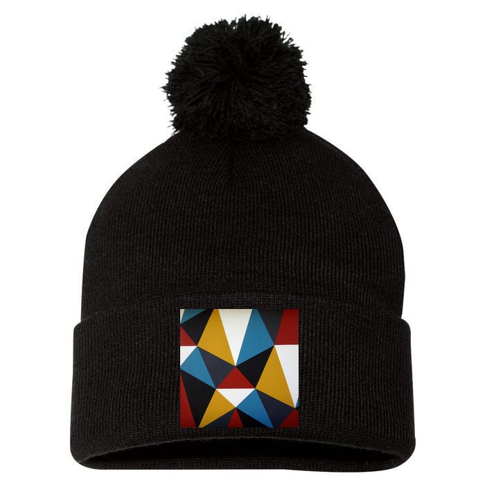 Cool Shape Abstract Singleton Iterator Pom Pom 12in Knit Beanie