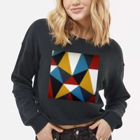 Cool Shape Abstract Singleton Iterator Cropped Pullover Crew