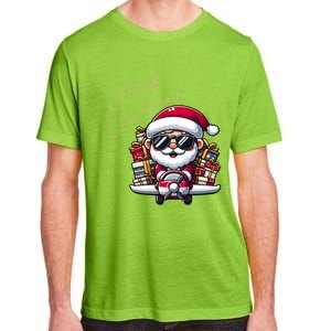 Cool Santa And Plane Funny Merry Christmas Old Xmas Great Gift Adult ChromaSoft Performance T-Shirt