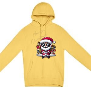 Cool Santa And Plane Funny Merry Christmas Old Xmas Great Gift Premium Pullover Hoodie