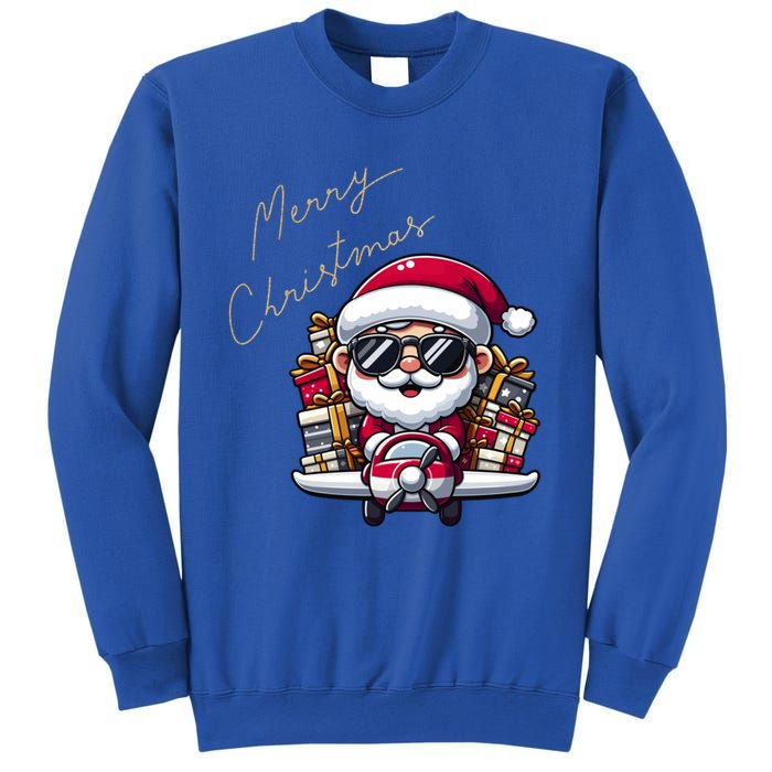 Cool Santa And Plane Funny Merry Christmas Old Xmas Great Gift Sweatshirt