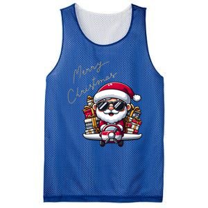 Cool Santa And Plane Funny Merry Christmas Old Xmas Great Gift Mesh Reversible Basketball Jersey Tank