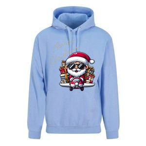 Cool Santa And Plane Funny Merry Christmas Old Xmas Great Gift Unisex Surf Hoodie