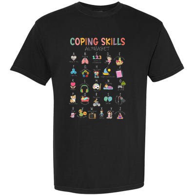 Coping Skills Alphabet School Counselor Psychologist Social Garment-Dyed Heavyweight T-Shirt