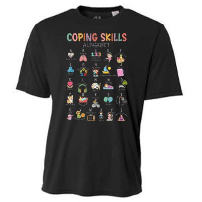 Coping Skills Alphabet School Counselor Psychologist Social Cooling Performance Crew T-Shirt