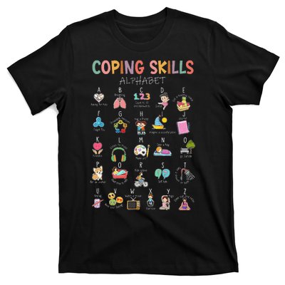 Coping Skills Alphabet School Counselor Psychologist Social T-Shirt