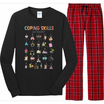 Coping Skills Alphabet School Counselor Psychologist Social Long Sleeve Pajama Set