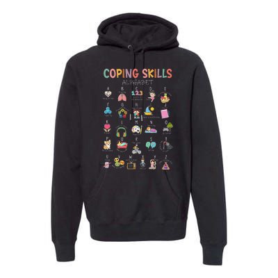 Coping Skills Alphabet School Counselor Psychologist Social Premium Hoodie