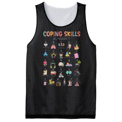 Coping Skills Alphabet School Counselor Psychologist Social Mesh Reversible Basketball Jersey Tank