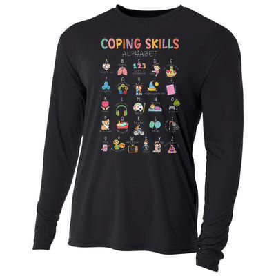 Coping Skills Alphabet School Counselor Psychologist Social Cooling Performance Long Sleeve Crew