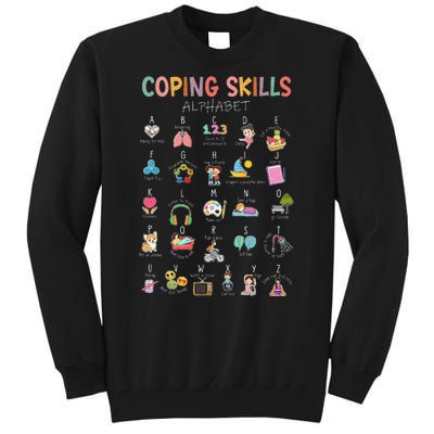 Coping Skills Alphabet School Counselor Psychologist Social Tall Sweatshirt