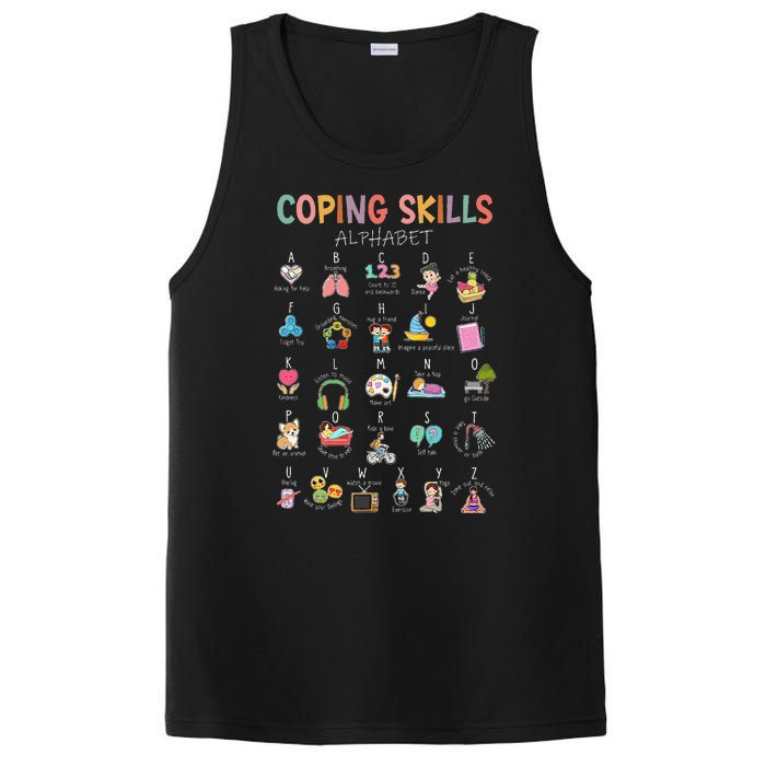 Coping Skills Alphabet School Counselor Psychologist Social PosiCharge Competitor Tank