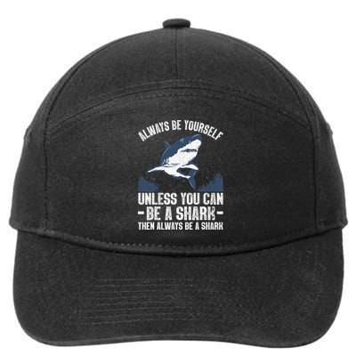 Cool Shark Art For Men Women Megalodon Sharks Biology Ocean 7-Panel Snapback Hat