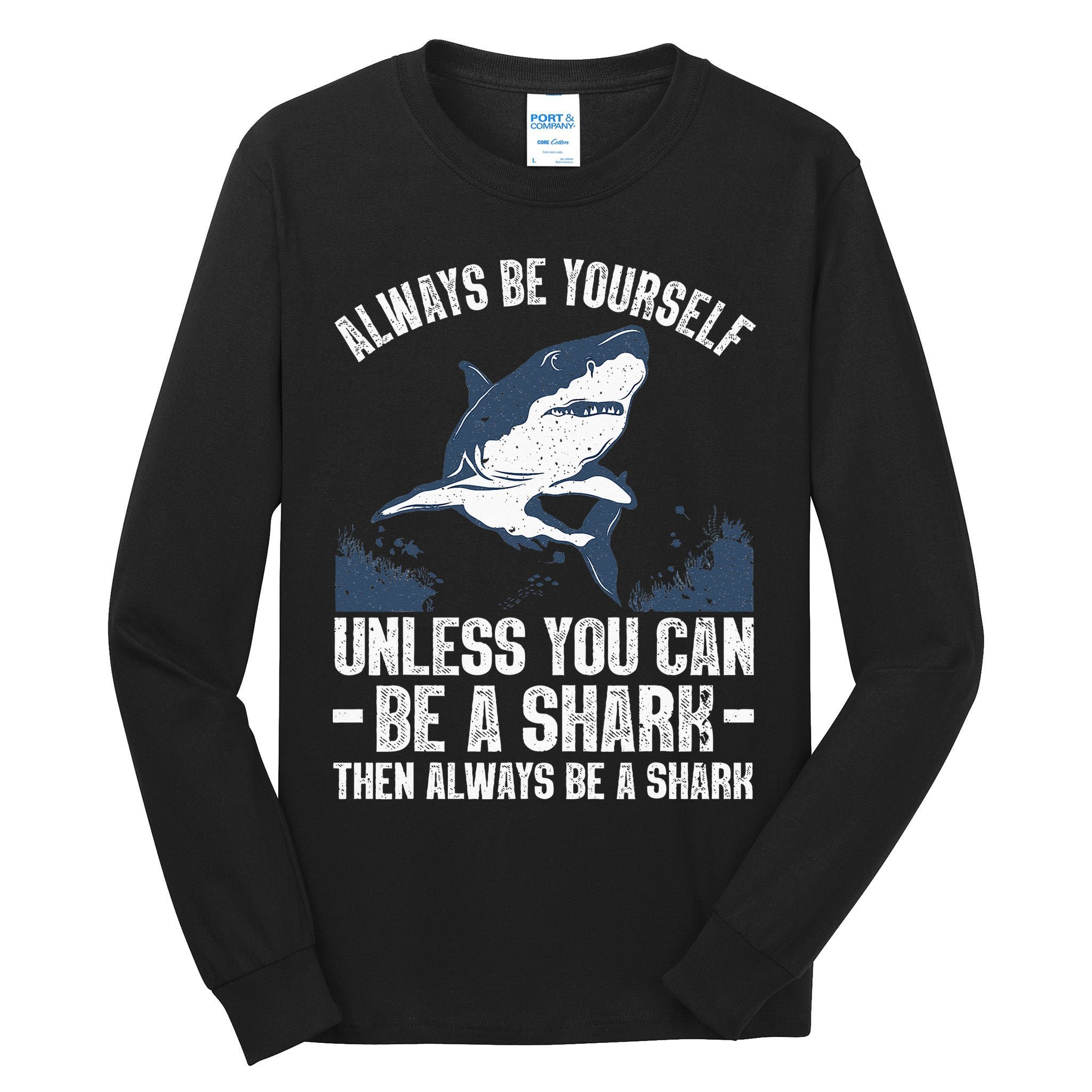 Cool Shark Art For Men Women Megalodon Sharks Biology Ocean Tall Long Sleeve T-Shirt